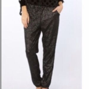 Free People Black Sequin Party Pant Women’s Size Medium New with Tags